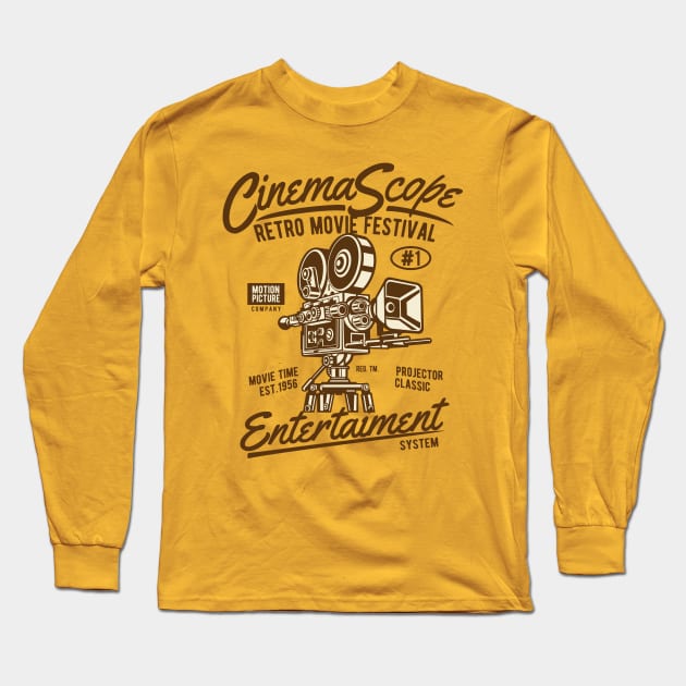 Cinema Long Sleeve T-Shirt by IconRose